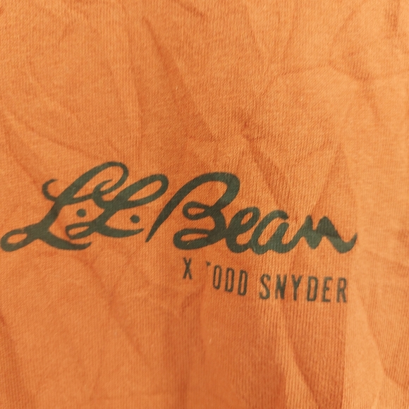 L.L. Bean X Todd Snyder Orange T Shirt With Moose on Back Size XS - Picture 2 of 5